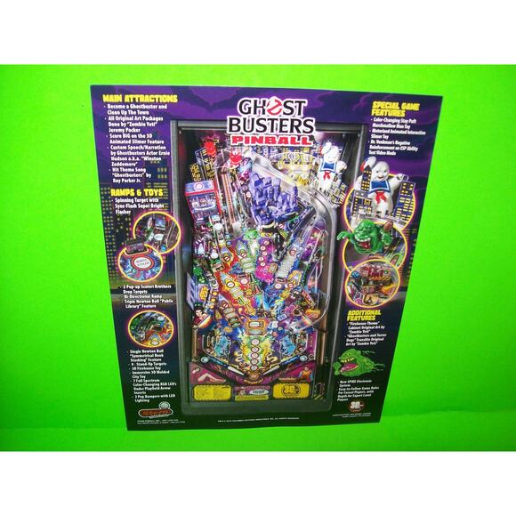 Ghostbusters Pro Pinball FLYER Original Spooky Ghosts Halloween Art 8.5" x 11" - Picture 4 of 5